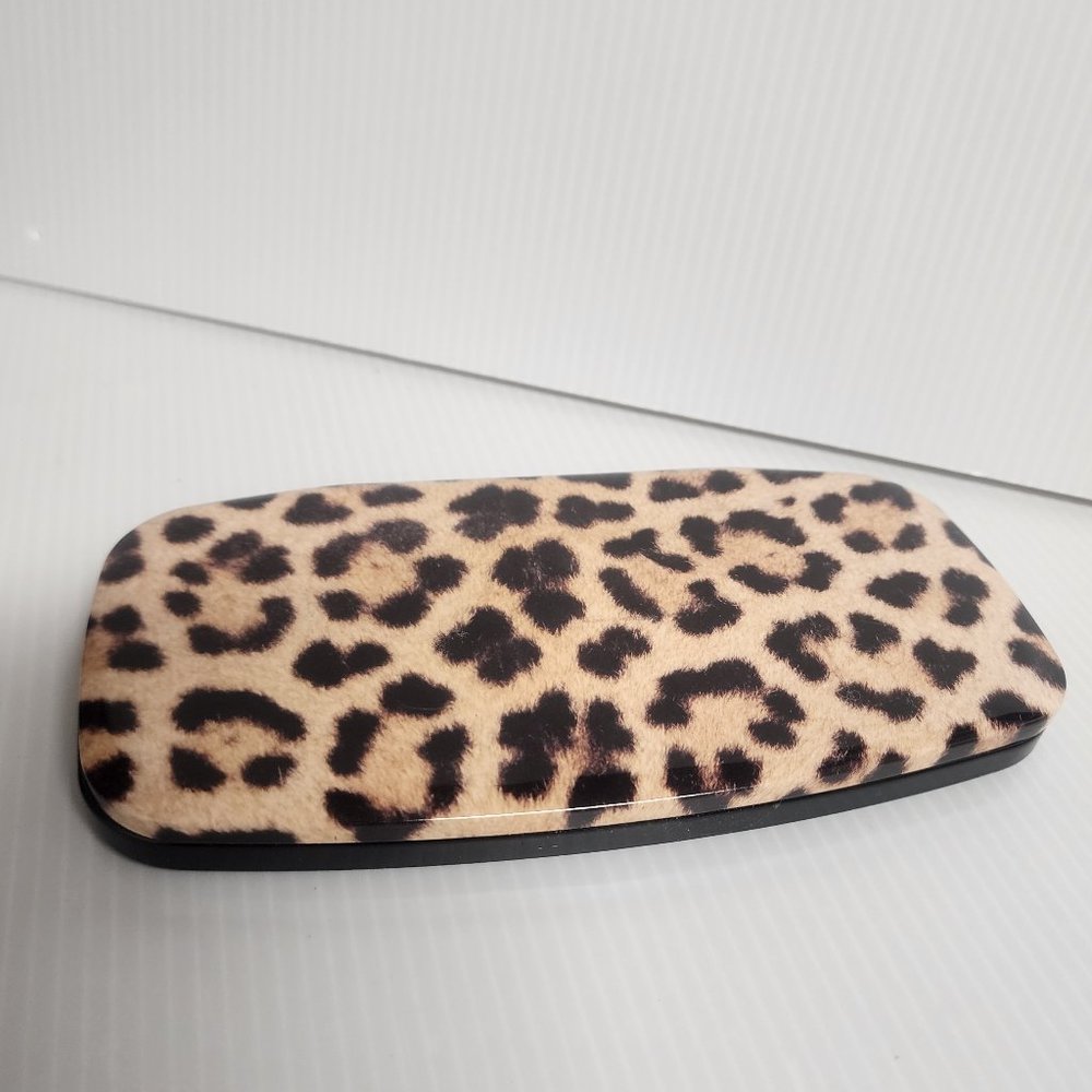 CAI 12 color eyeshadow palette matte shades & shimmer mirrored leopard case NWOT